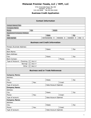 Business Credit Application