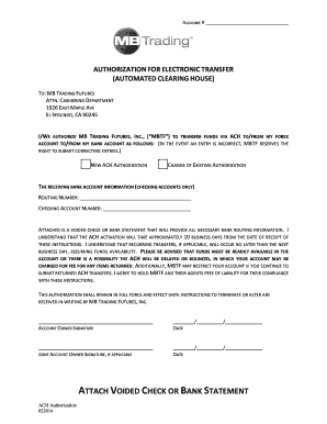 ACH Authorization Form