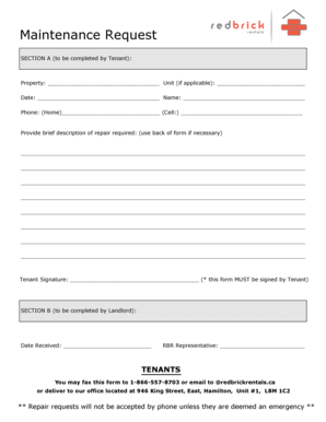 Maintenance Request Form
