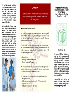 Kidney Transplant Program Donation Form