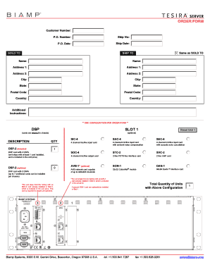Biamp Systems Order Form