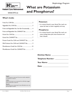 Nephrology Dietary Guidelines