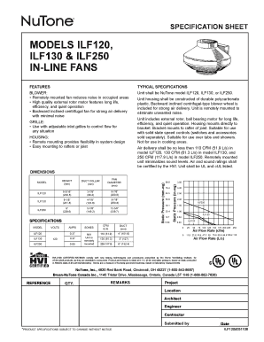 In-Line Fan Specification Sheet