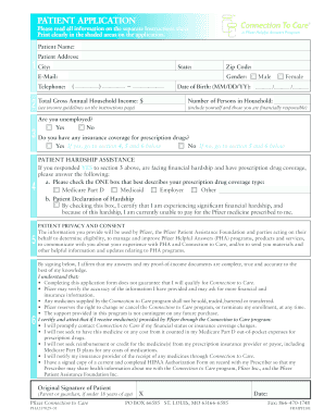 Pfizer Connection to Care Patient Application