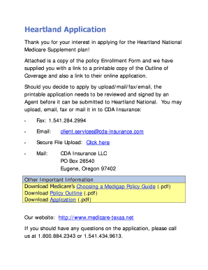 Heartland Medicare Supplement Enrollment Form