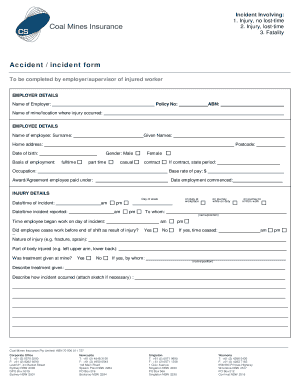 Accident Incident Form