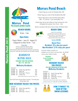 Morses Pond Beach Tag Application