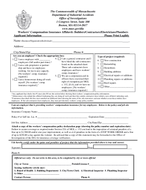 Workers’ Compensation Insurance Affidavit