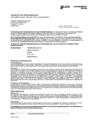 Antrag für den Zahlungsschutz