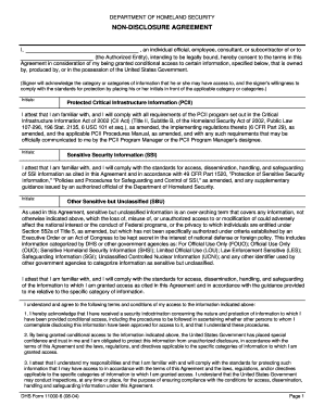 US DHS Non-Disclosure Agreement