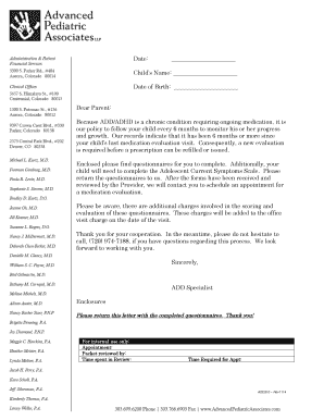 ADHD Medication Follow-Up Questionnaire