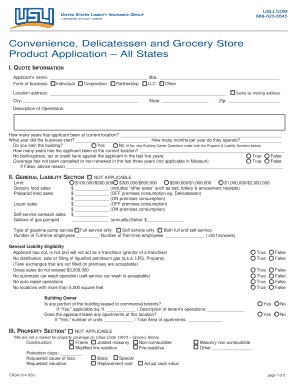 USLI Convenience Store Insurance Application
