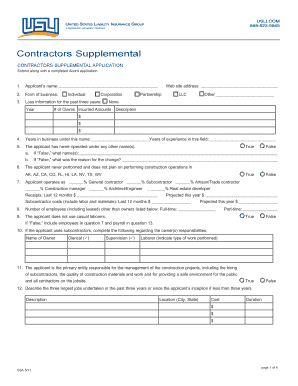 Contractors Supplemental Application