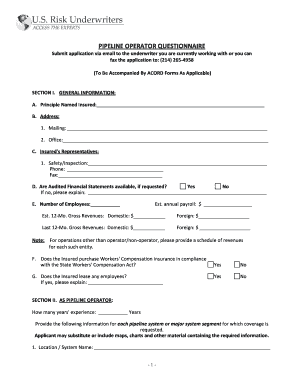 Pipeline Operator Insurance Application