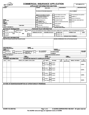Commercial Insurance Application Form
