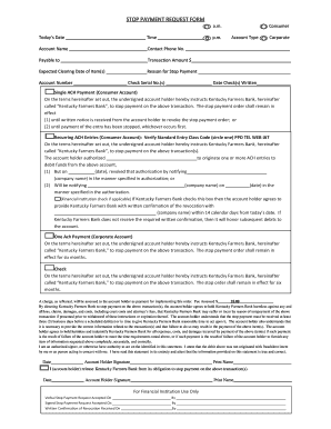 Stop Payment Request Form