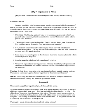 DBQ 18: Imperialism in Africa