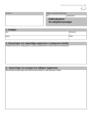 Health Certificate for Adoption Applicant