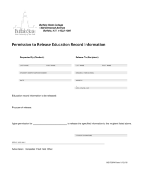 Permission to Release Education Record Information