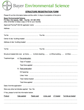 Structure Registration Form
