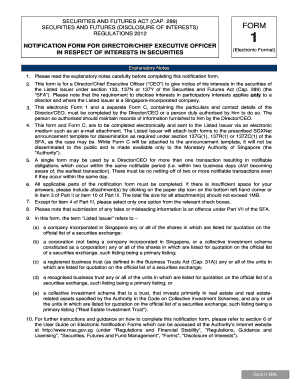 Singapore Securities and Futures Disclosure Form