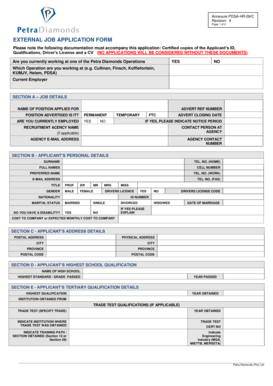 External Job Application Form