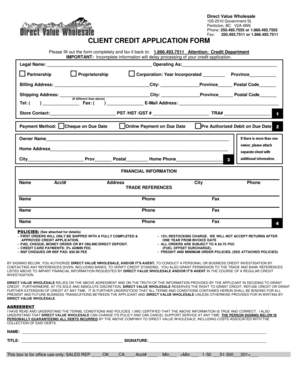 Client Credit Application Form