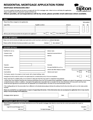 UK Residential Mortgage Application Form