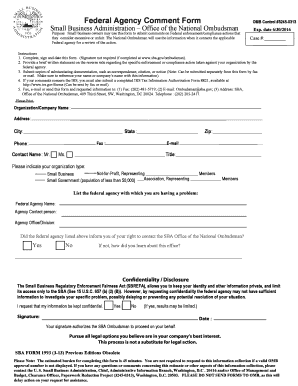 Federal Agency Comment Form