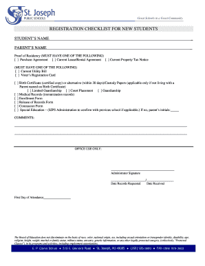 St. Joseph Public Schools Enrollment Form