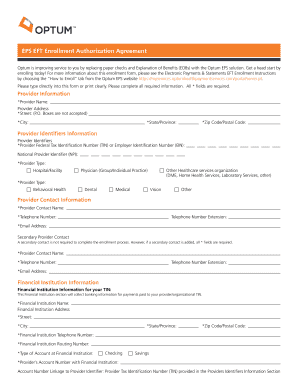 Optum EPS EFT Enrollment Authorization Agreement