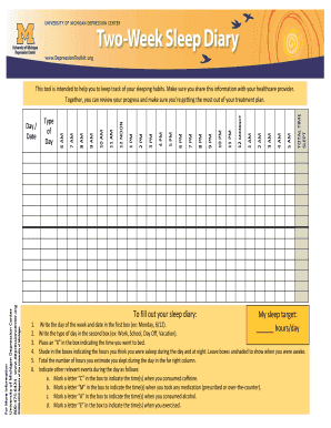 Sleep Diary Form