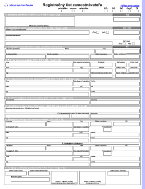 Slovak Employer Insurance Registration Form