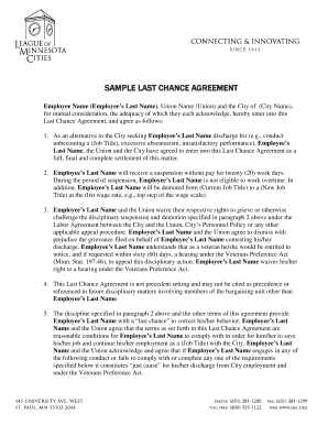 Last Chance Agreement