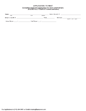Rental Application Form