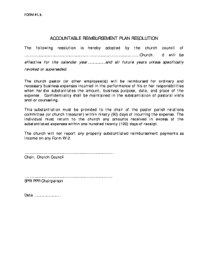Accountable Reimbursement Plan Resolution