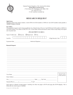 DAR Research Request Form