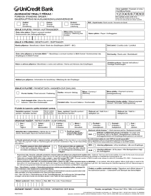 Foreign Standing Order Form