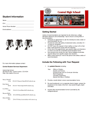 Letter of Recommendation Request Form