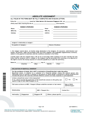 axa absolute assignment form