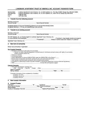 Landmark Apartment Trust Account Transfer Form