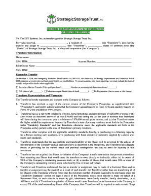 Transfer and Assignment of Shares Agreement
