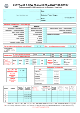 Australia and New Zealand Airway Registry Form