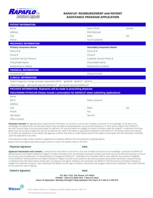 Rapaflo Reimbursement and Patient Assistance Program Application
