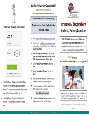 Ontario Secondary School Diploma Volunteer Form