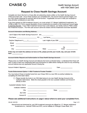 Request to Close Health Savings Account