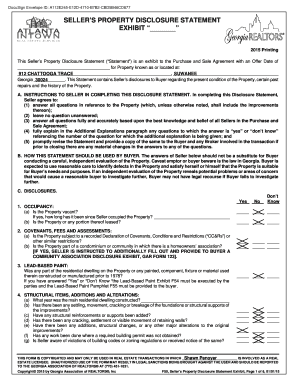 Seller's Property Disclosure Statement