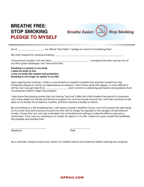 Stop Smoking Pledge Form