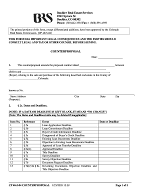 Colorado Real Estate Counterproposal Form