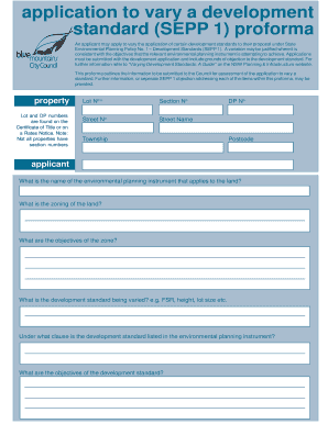 Application to Vary Development Standard SEPP 1